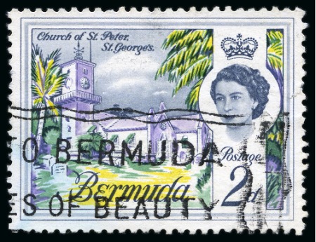 Stamp of Bermuda 1962-68 2d Church of St. Peter with inverted watermark, used