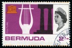 Stamp of Bermuda 1953-66 Group of 3 varieties , confetti flaw, inv. wmk and perf. shift