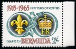 Stamp of Bermuda 1953-66 Group of 3 varieties , confetti flaw, inv. wmk and perf. shift