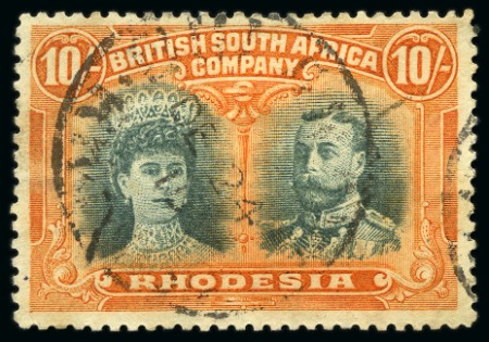 Stamp of Rhodesia 1910-13 Double Heads used collection with a range of identified shades