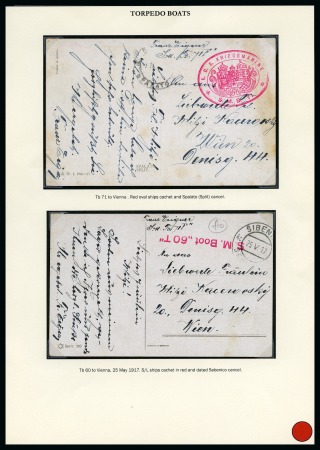 Stamp of Austria » Collections and Lots  1915-18 WWI Austrian Navy ship mail collection beautifully presented in 2 albums