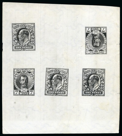 Stamp of Great Britain » King Edward VII » 1911-13 Somerset House Issues 1924 Dr Eckerlin's Rotary Press sample sheetlet produced in the hope of selling this rotary press process (developed by Herbst & Illig) to the British and Russian Post