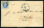 Stamp of Romania INCOMING MAIL1868 Folded cover franked by Austria 1864