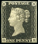 Stamp of Great Britain » 1840 1d Black and 1d Red plates 1a to 11 1840 1d Black pl.1a OE with close to fine margins, unused