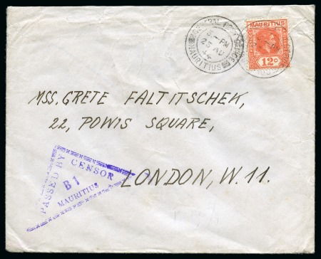 Stamp of Mauritius 1944 Pair of covers sent from the Beau Bassin Internment for Austrian and German Jewish citizens