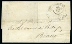 Stamp of Italian States » Papal States DOUBLE IMPRESSION ON COVER1852 1b Greyish green, double