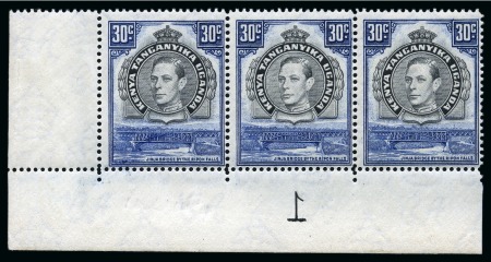 Stamp of Kenya, Uganda and Tanganyika » Kenya, Uganda and Tanganyika 1938-54 30c Black & Violet-Blue perf.14 mint corner