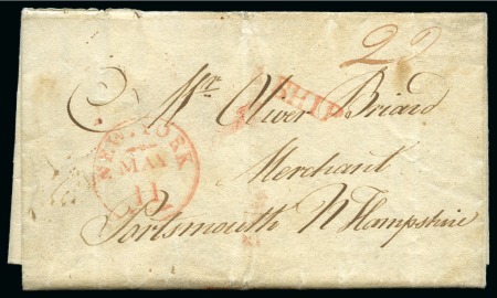 Stamp of Danish West Indies » Pre-Philately and Stampless Covers 1806 Folded entire from St.Croix to Portmouth/USA,