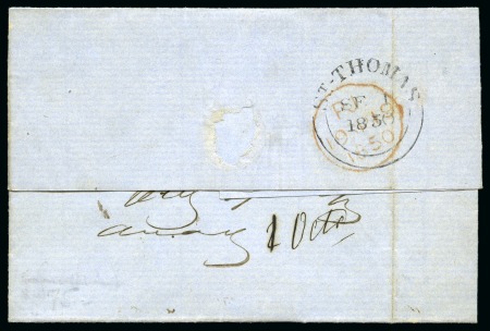 Stamp of Danish West Indies » British Post 1850 Folded cover dated La Gueira (Venezuela) 26 Aug.
