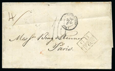 Stamp of Danish West Indies » British Post 1858 Folded cover to Paris/France bearing on reverse