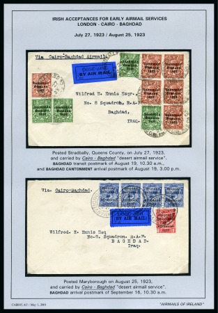 Stamp of Ireland » Airmails 1922-25, Collection of Irish Acceptance for RAF "Desert Airmail Service" London-Cairo-Baghdad, 24 covers, frot and a RAF Handbook