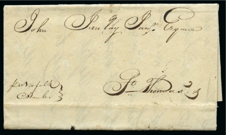 Stamp of Danish West Indies » Incoming Mail USA 1800: Folded entire dated Baltimore 3 DEC 1800