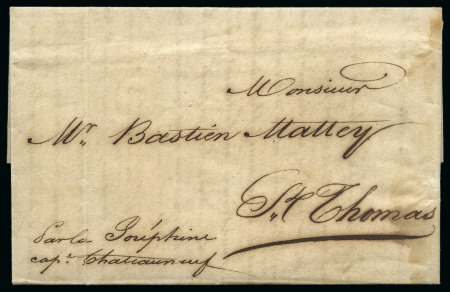 Stamp of Danish West Indies » Incoming Mail FRANCE 1835: Folded entire dated Bordeaux 27 Juin 1835