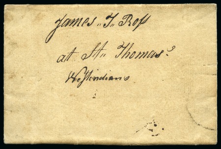 Stamp of Danish West Indies » Incoming Mail USA 1806: Folded entire dated Westfield 17 Aug. 1806