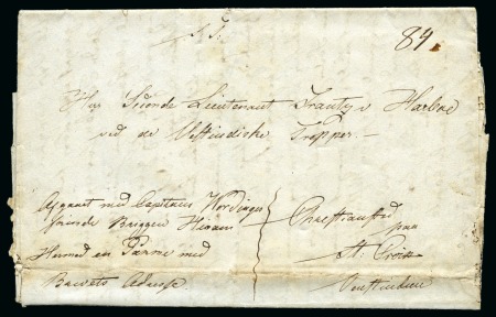 Stamp of Danish West Indies » Incoming Mail DENMARK 1838: Folded entire from Copenhagen dated 1