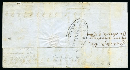 Stamp of Danish West Indies » Express and Foreign Letter Office 1854 Folded entire dated 10 March 1854 to the USA bearing