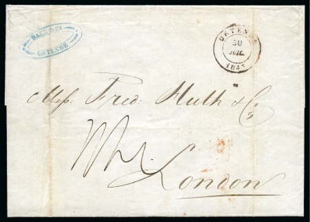 Stamp of Danish West Indies » Pre-Philately and Stampless Covers 1844 Folded entire to London dated St.Thomas March