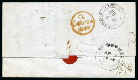 Stamp of Danish West Indies » British Post LATEST RECORDED COVER FROM BRITAIN VIA THE ALTONA ROUTE1848