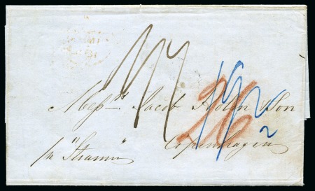 Stamp of Danish West Indies » British Post 1855 Folded entire to Copenhagen dated St. Croix 13