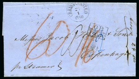 Stamp of Danish West Indies » Pre-Philately and Stampless Covers 1857 Folded entire to Copenhagen bearing CHRISTIANSTED
