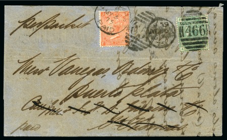 Stamp of Danish West Indies » Incoming Mail 1873 Folded cover from Liverpool to St.Thomas franked