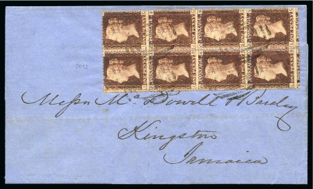 Stamp of Danish West Indies » British Post 1868 Folded entire to Jamaica franked by QV 1864-79