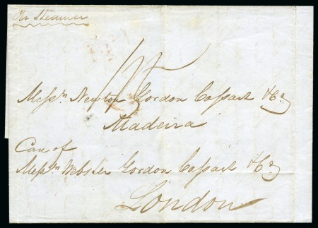 Stamp of Danish West Indies » British Post 1850 Folded cover to Madeira via London dated St. Croix