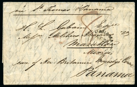Stamp of Danish West Indies » Transit Mail CUBA TO MEXICO: 1865 Folded cover to Mazatlan forwarded