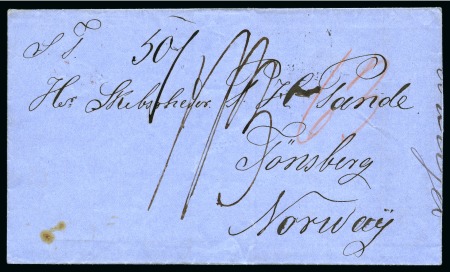 Stamp of Danish West Indies » British Post 1866 Folded cover to Tönsberg, Norway, ST-THOMAS DE4