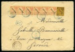 Stamp of Colonies françaises » Réunion 1891-1894, Sélection de 3 lettres dont superbe bande