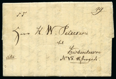 Stamp of Danish West Indies » Pre-Philately and Stampless Covers 1824 (29 Jan.) Folded entire from St.Croix to Copenhagen,