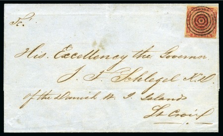 Stamp of Danish West Indies » Stamp Issues 1856 3c Carmine with yellow gum, just touched at bottom