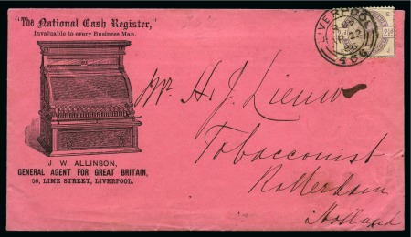 Stamp of Great Britain » Hand Illustrated and Printed Envelopes 1886 The National Cash Register Company - Agents for