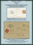 Stamp of Colonies françaises » Algérie 1853-1862, Utilisation des Empire non dentelés en Algérie, collection de 35 lettres sur 17 pages d'exposition dont rarissime 40c avec Piquage d'Alger sur lettre d'Alger