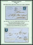 Stamp of Colonies françaises » Algérie 1853-1862, Utilisation des Empire non dentelés en Algérie, collection de 35 lettres sur 17 pages d'exposition dont rarissime 40c avec Piquage d'Alger sur lettre d'Alger