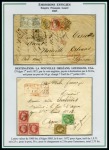 Stamp of Colonies françaises » Algérie 1866-1877, Utilisation des Empire Laurés en Algérie, Collection de 33 lettres sur 16 pages d'exposition dont 13 lettres chargées
