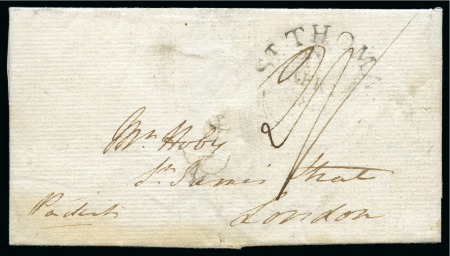 Stamp of Danish West Indies » Pre-Philately and Stampless Covers 1811ca. Folded cover from St.Thomas to London bearing