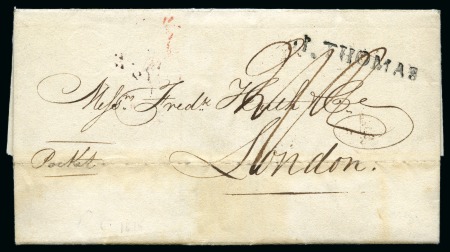 Stamp of Danish West Indies » Pre-Philately and Stampless Covers 1818 (24 Nov.) Folded entire to London bearing British