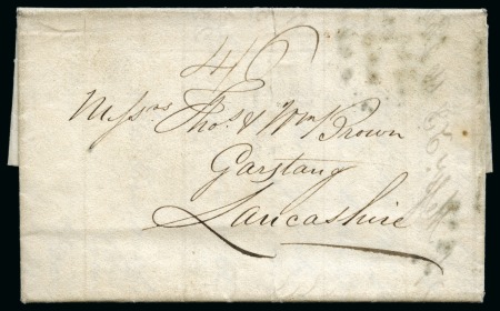 Stamp of Danish West Indies » Pre-Philately and Stampless Covers 1827 (6 Dec.) Folded entire from St.Thomas to Lancashire,