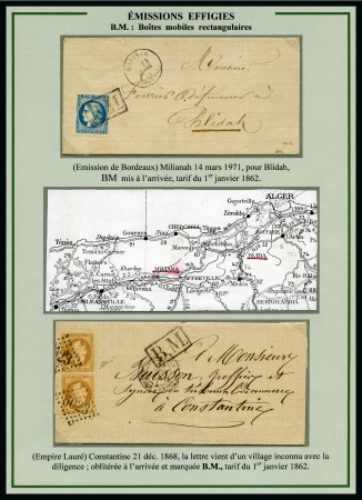Stamp of Colonies françaises » Algérie Boites mobiles et poste ferroviaire en Algérie, collection de 22 lettres sur 9 pages d'exposition