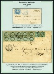 Stamp of Colonies françaises » Algérie 1871-1877, Utilisation des Cérès dentelés en Algérie, collection de 53 lettres sur 26 pages d'exposition