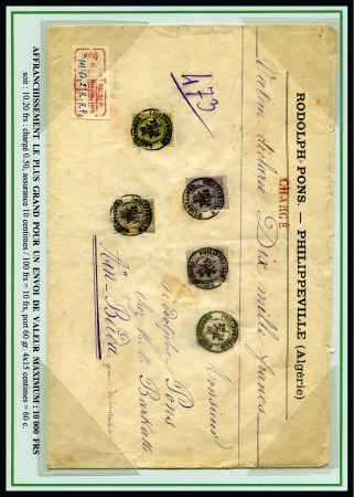 Stamp of Colonies françaises » Algérie 1876-1900, Utilisation des Sage en Algérie, fantastique collection de 200 lettres sur 95 pages d'exposition
