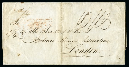 Stamp of Danish West Indies » Transit Mail VENEZUELA TO GREAT BRITAIN: 1835 Folded cover from