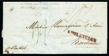 Stamp of Danish West Indies » Pre-Philately and Stampless Covers 1832 (5 Sept.) Folded entire from St.Thomas to Bordeaux,