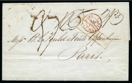 Stamp of Danish West Indies » Pre-Philately and Stampless Covers 1841 (2 June) Folded entire from St.Thomas to Paris,