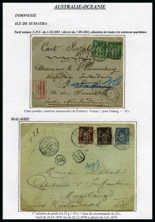 Stamp of France OCEANIEN Collection de 16 lettres sur pages
