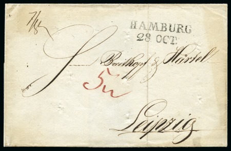 Stamp of Danish West Indies » Pre-Philately and Stampless Covers 1831 (10 Sept.) Folded cover from St.Thomas to Leipzig/Germany,