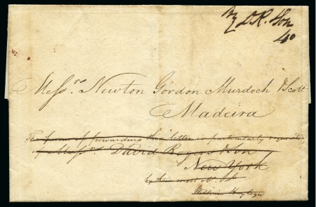 Stamp of Danish West Indies » Pre-Philately and Stampless Covers 1827 (29 Sept.) Folded entire from St.Thomas to Madeira