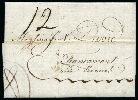 Stamp of Danish West Indies » Pre-Philately and Stampless Covers 1819 (27 Nov.) Folded entire from St.Thomas to Francomont/Belgium,