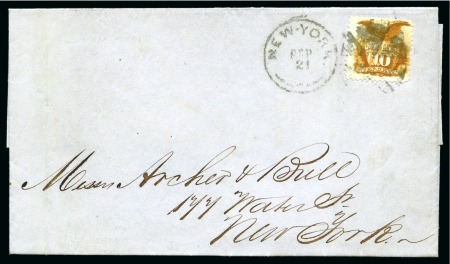Stamp of Danish West Indies » United States Post 1869 (13 Sept.) Folded entire from St.Thomas to New